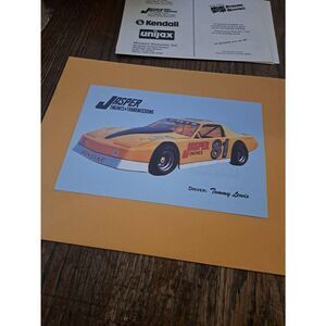 Vintage Jasper Engines Pontiac Tommy Lewis Racing Sponsor Card 9x6